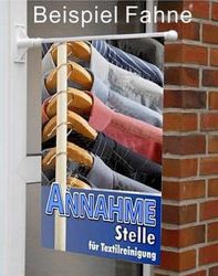 Stockfahne Format DIN A2, Farbdruck auf PVC-Plane 