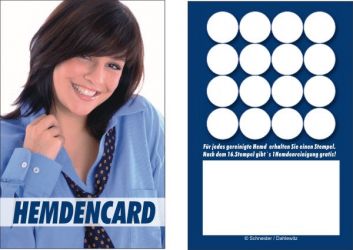 Treuekarten "Hemdencard 16", 86 x 56 mm 