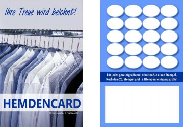 Treuekarten "Hemdencard 20", 86 x 56 mm 