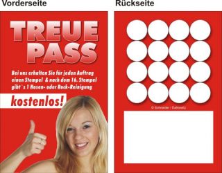 Treuekarten "Treuepass", 86 x 56 mm 