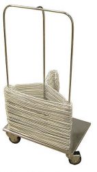 Bügelstapler "Komfort", rollbar, verchromt 