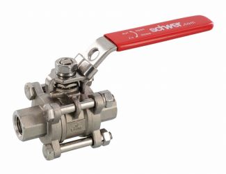 Robinet à bille à vapeur 1/4", FxF, en acier inox. 