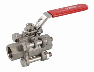 Robinet à bille à vapeur 1/2", FxF, en acier inox. 