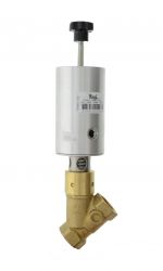 Pneumatic slanted seat valve VAMOS 3/4", brass 