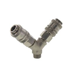 Y-FITTING M+2xF, 3/8" , BRASS, 