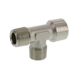 T-Stück  R 3/8" (AG) x R 3/8" (AG) x G 3/8" (IG) 