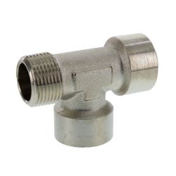 Raccord en T, G 3/4" (F) x G 3/4" (F) x R 3/4" (M) 