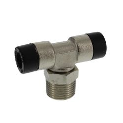 Raccord instantané en T, conique mâle, 8mm x R3/8" 