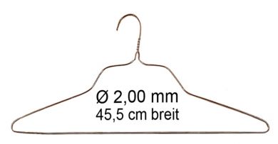 Drahtbügel  2,00 mm KB, 18" breiter Hemdenbügel 