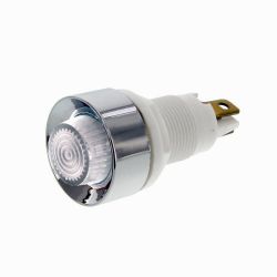 Kontroll-Lampe rund, weiß, mit Gewinde, 230 Volt 