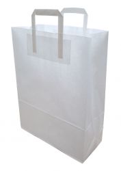 Papiertragetaschen, 32x40+12 cm Seitenfalte, weiß 