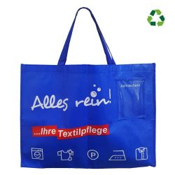 Sac en PP non tissé, 55 x 40 + 15 cm, en bleu 