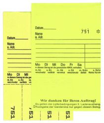 TICKETS DE DEPOT KOMBI 3,JAUNE 