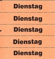 Tickets à marquer, orange, texte en Allemand 