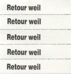 Tickets à marquer, blanc, texte en Allemand 