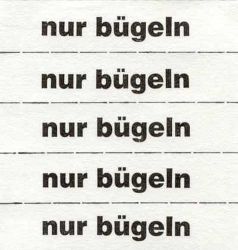 Marking tickets, white, with text in German 