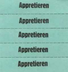 Tickets à marquer, vert foncé, texte en Allemand 