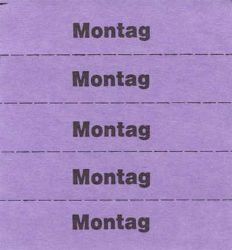 Tickets à marquer, lilas, texte en Allemand 