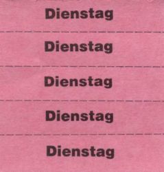 Tickets à marquer, rouge, texte en Allemand 