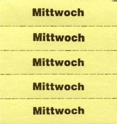 Tickets à marquer, vert jaune, texte en Allemand 