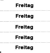 Marking tickets, white, with text in German 