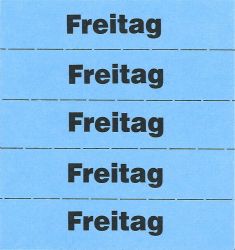Markierungszettel "Freitag", blau 