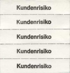 Marking tickets, white, with text in German 