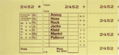 TICKETS DE DEPOT KOMBI 16, 