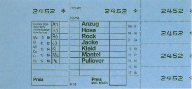 TICKETS DE DEPOT KOMBI 16, 