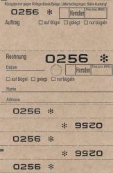 Annahmeblock OHD für Hemden, mit Lochstanzung 