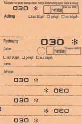 Annahmeblock OHD für Hemden, mit Lochstanzung 