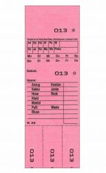 Annahmeblock HS-3 / Kombi 20, rot 