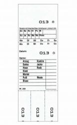 Annahmeblock HS-3 / Kombi 20, weiß 