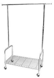 Rollständer verchromt mit Ablage, Stange ausziehb. 