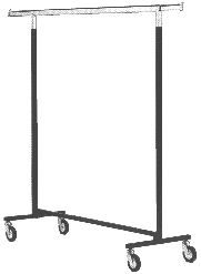 Rollständer grau lackiert, Chromstange ausziehbar 