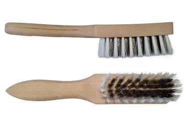 Brosse à détacher, nylon doux/acier inoxydable,  