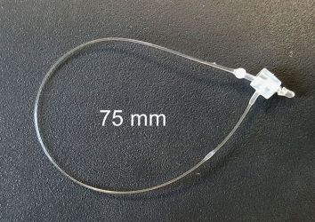 Security ties, 75 mm, white / transparent 