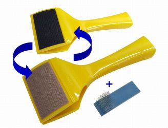 Pilling / knitwear brush ERAFIX, yellow, 2 sides 