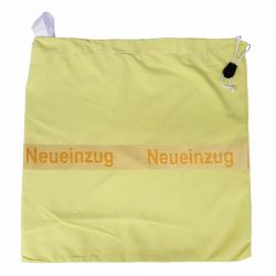Wäschesack, ca. 59 x 59 cm, gelb, Text: Neueinzug 