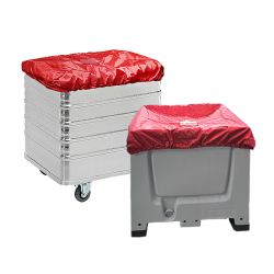 Cover for transport trolley, red with elastic band 