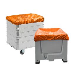Cover for transport trolley, orange with elastic 