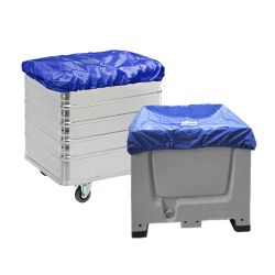 Cover for transport trolley, blue with elastic 