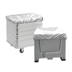 Cover for transport trolley, white with elastic 