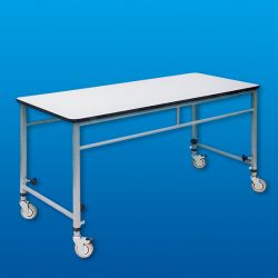 Mangeltisch, höhenverstellbar, 4 Lenkrollen 100mm 