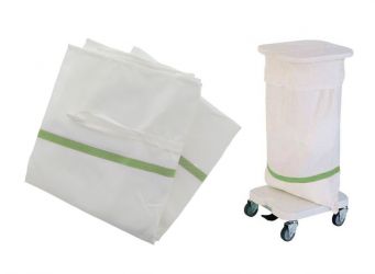 Sac à linge, 3 plis, blanc avec bandes de marquage 