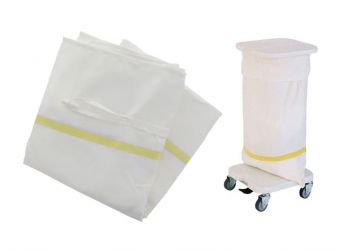 Sac à linge, 3 plis, blanc avec bandes de marquage 