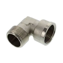 Coude / coude à visser 90°, 1", laiton nickelé,  