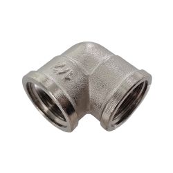 Winkelstück 90°, 1/2", Messing vernickelt, 