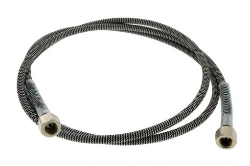 PTFE steam hose, 1/4" x 1800 mm, black/white 
