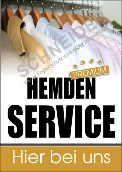 Plakat 40196 DIN A0, farbiger Druck,  Motiv: HEMDEN SERVICE Hier bei uns